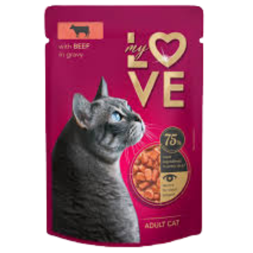 My Love Wet Food For Adult Cat With Beef In Gravy 85g Petfast.shop My love Cat Food Wet Food petfast.shop EgyptDefault Title 40.00