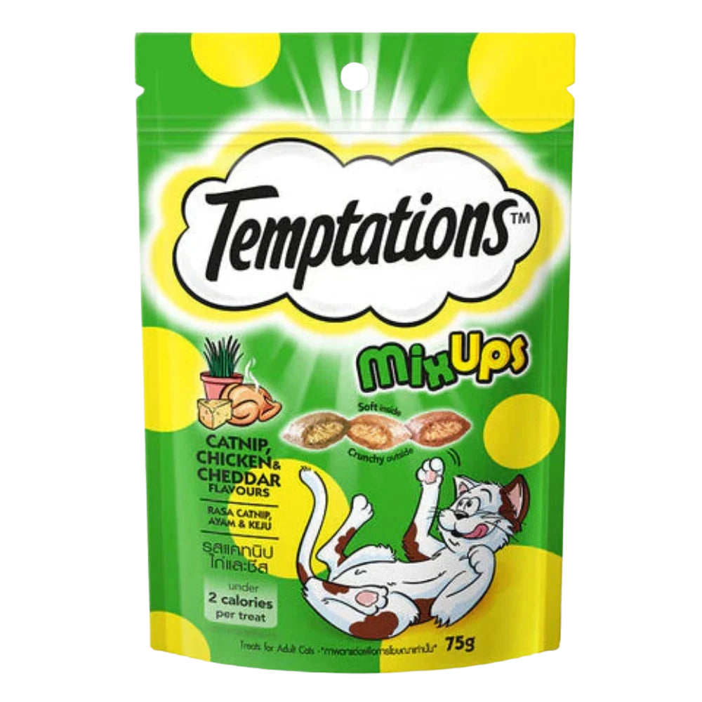 Temptations Mix Ups Catnip, Chicken & Cheddar Cat Treat 75g Petfast.shop Temptations Biscuit Treat Cat Catnip Treats petfast.shop EgyptDefault Title 290.00