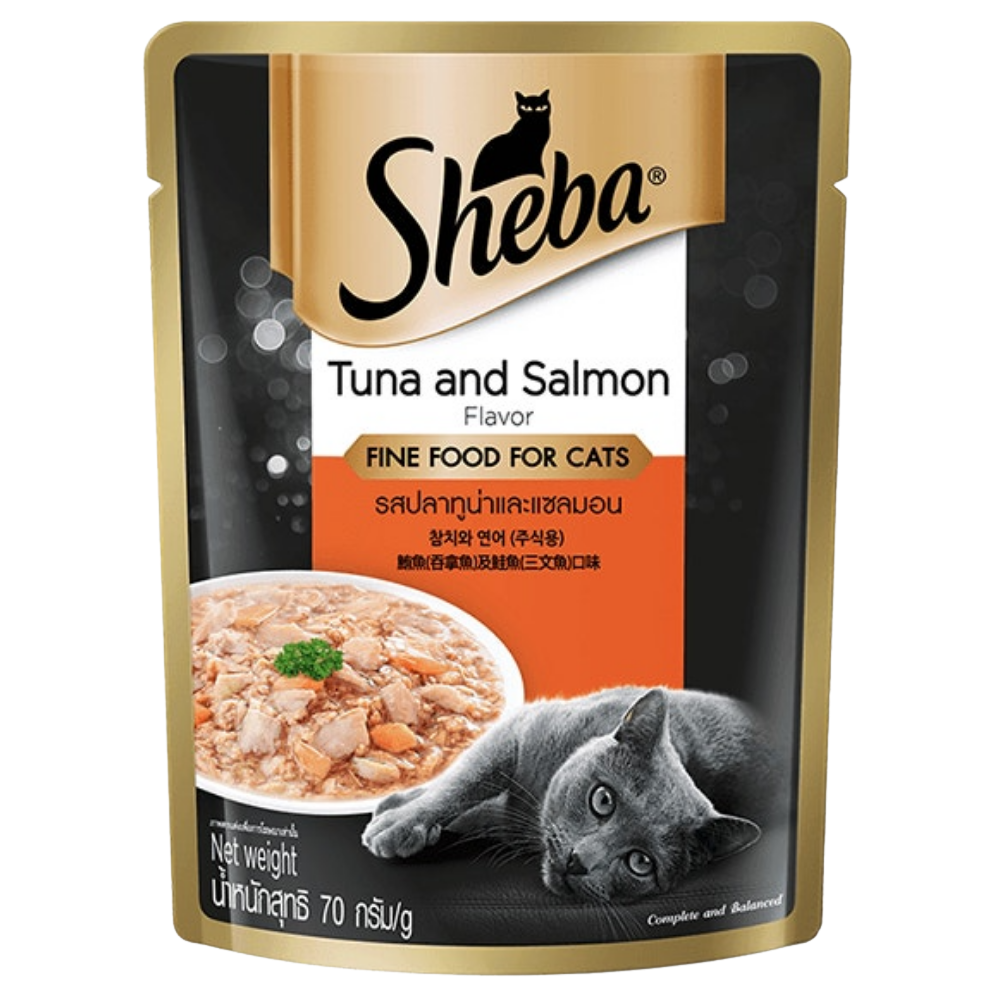Sheba Premium Cat Food Tuna & Salmon 70g