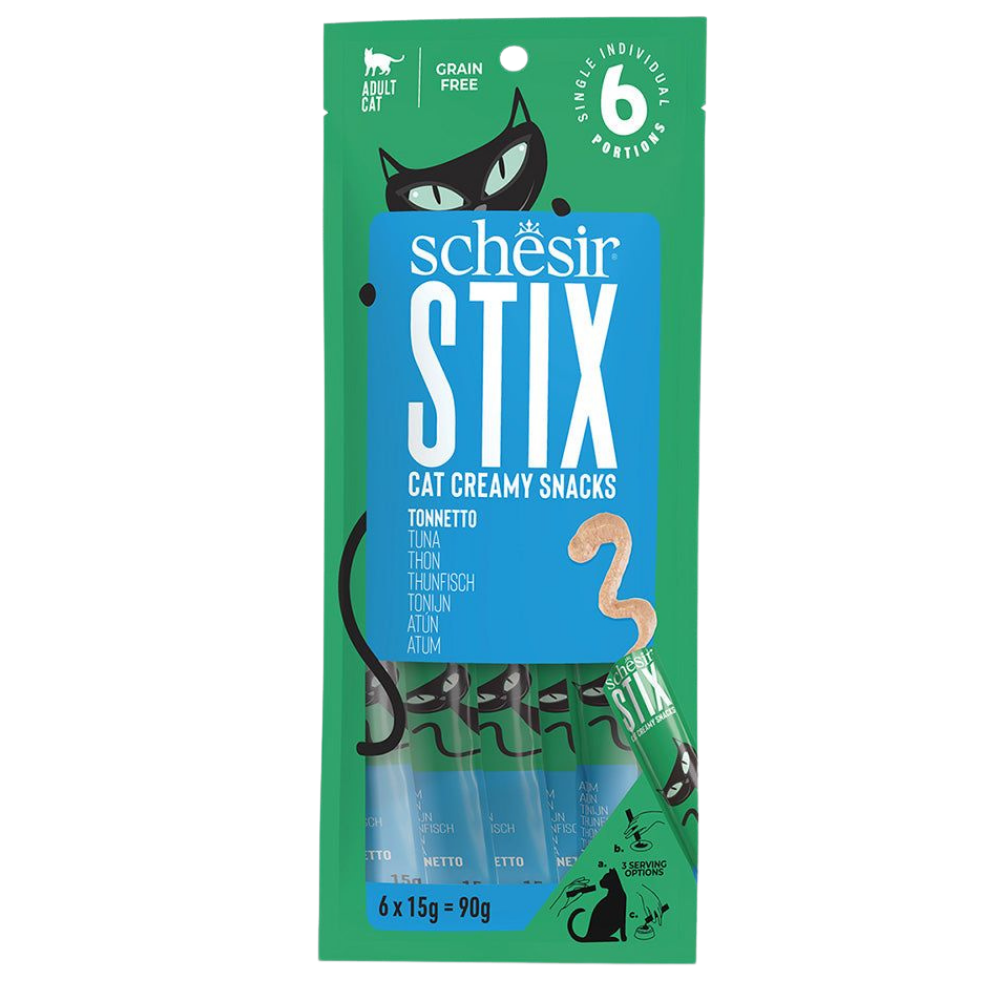 SCHESIR Stix Creamy with Tuna - Treat for Cats - 6 X 15g =90g Petfast.shop Schesir Cat Exclusive Liquid Treat Treats petfast.shop Egypt PSC3517S Default Title 350.00