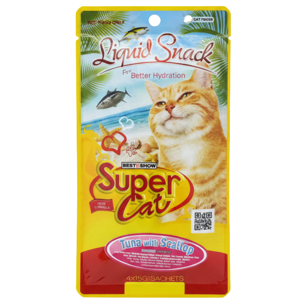 Super Cat Liquid Snack Tuna & Scallop 4*15g