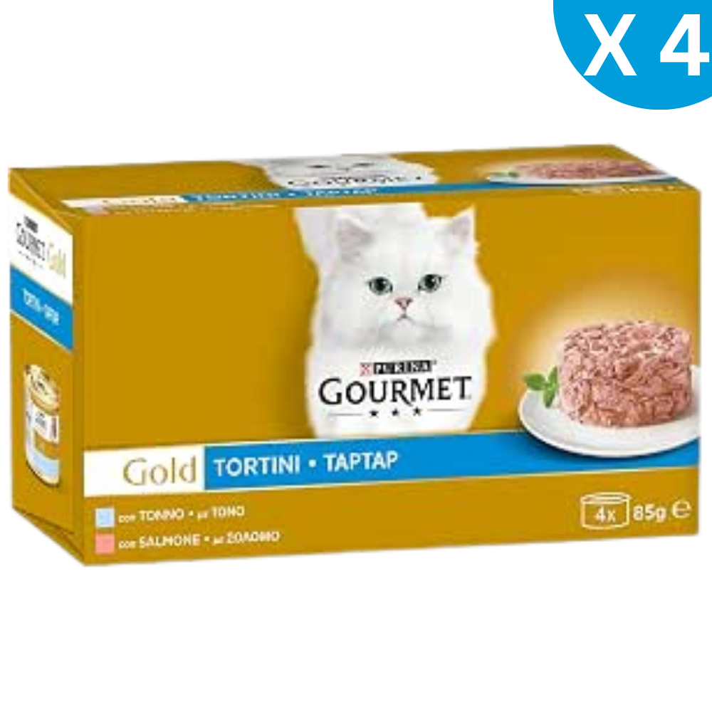 4X GOURMET Purina Gold With Tuna And Salmon 4x85g