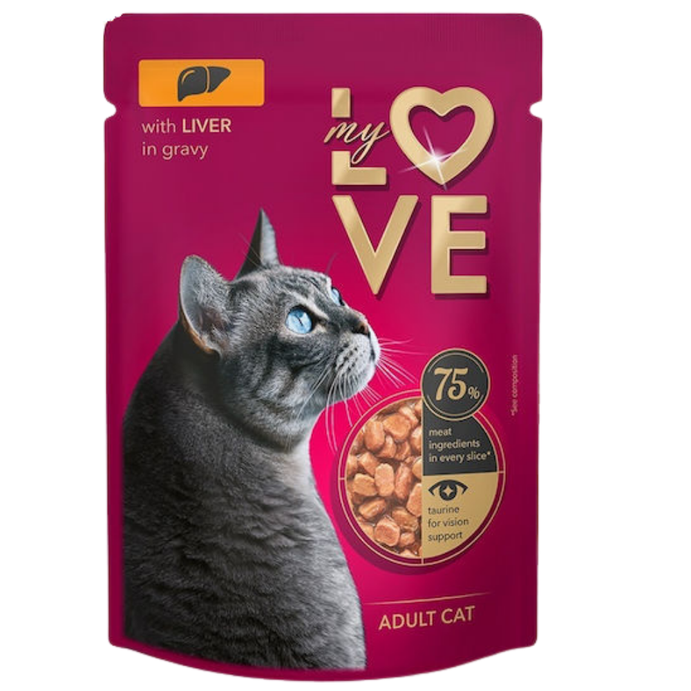 My Love Wet Food For Adult Cat With Liver In Gravy 85g Petfast.shop My Love Cat Food Wet Food petfast.shop EgyptDefault Title 40.00