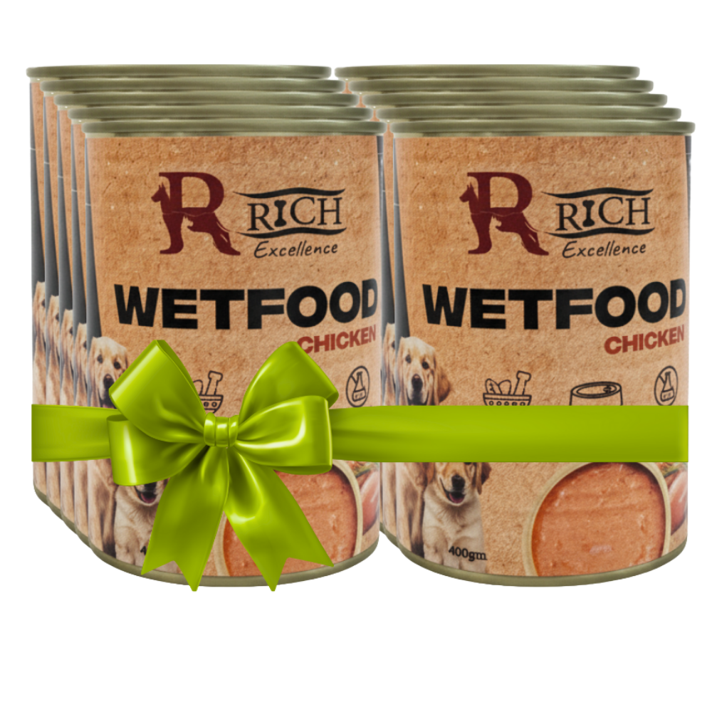 Buy 9 Get 1 Free Rich Excellence Dog Chicken Can 400g Petfast.shop Rich Bundles Dog Exclude Food Wet Food petfast.shop Egypt PBU4925S Default Title 450.00