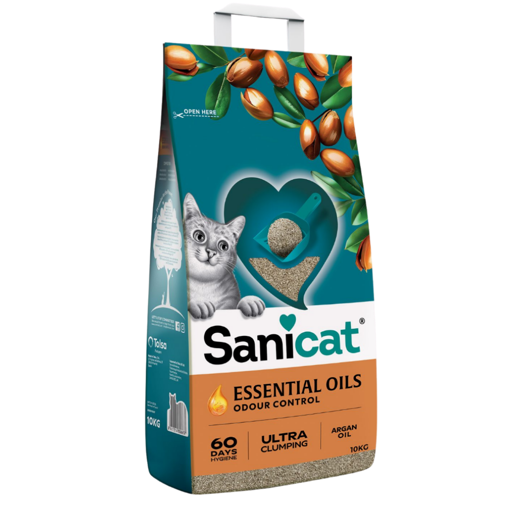 Sanicat Essential Oils – Argan Oil Clumping Litter 10Kg