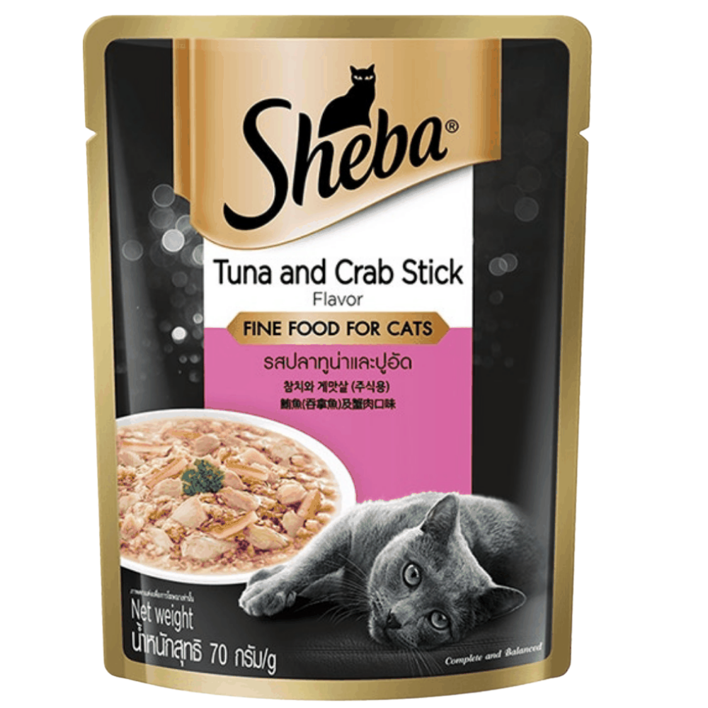 Sheba Premium Cat Food Tuna & Crab Stick 70g