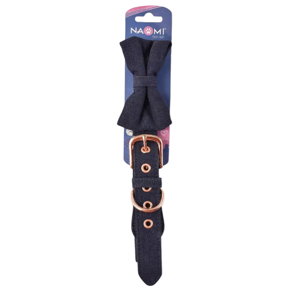 Naomi Medium Blue Dog Collar with Bow Petfast.shop Naomi Dog leash & Coller & Harness Supplies petfast.shop Egypt PNA2254S280.00