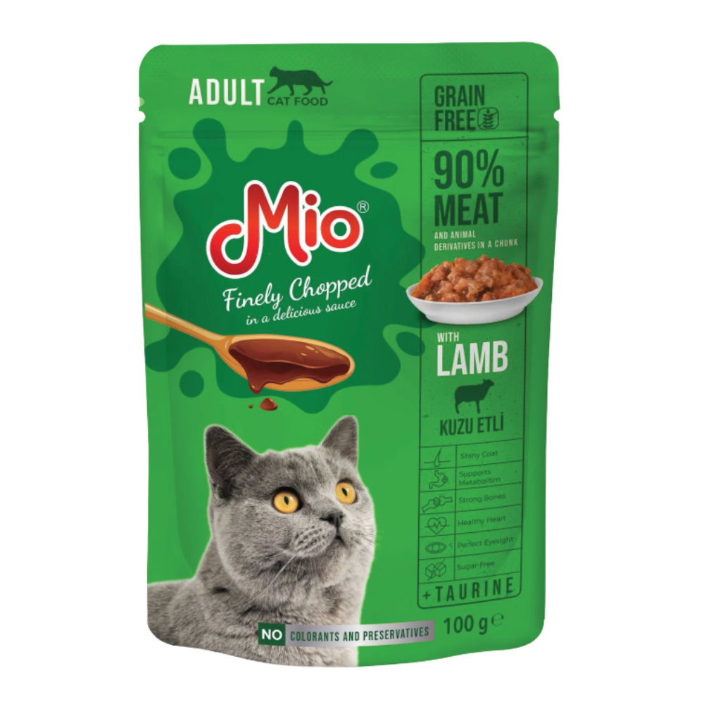 Mio Cat Wet Food Finely Chopped Lamb 100g Petfast.shop Mio Cat Cat Food Wet Food petfast.shop EgyptDefault Title 45.00