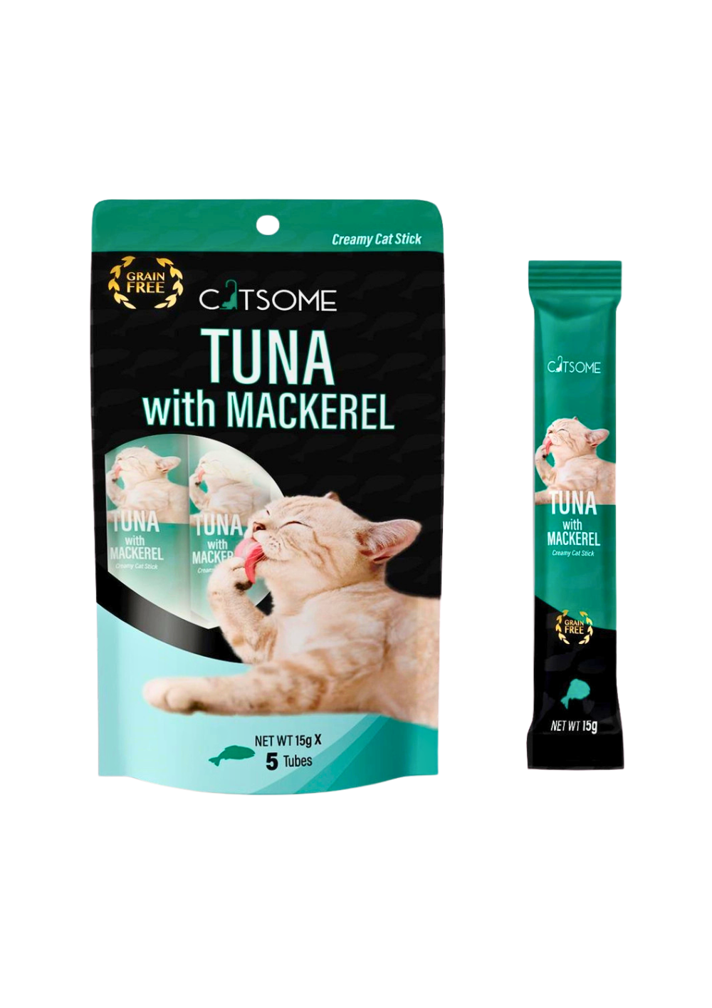 CATSOME Creamy Cat Stick Tuna with Mackerel 75g (5 sticks/pack).