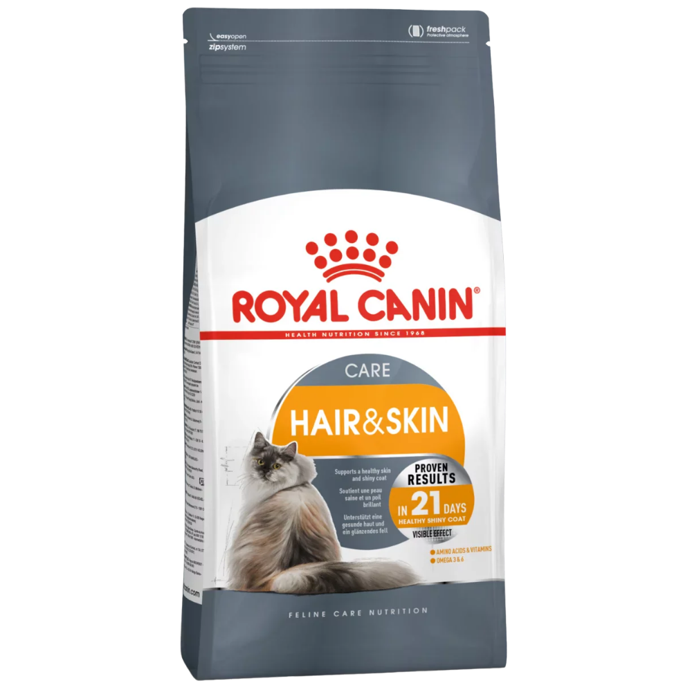 Royal Canin Hair & Skin All Breeds Adult Cat Food.