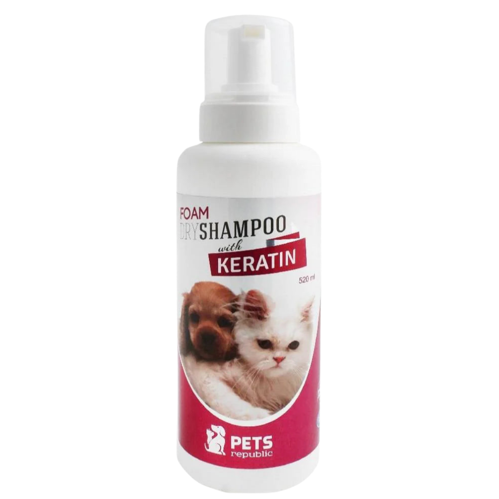 Pets Republic Dry Foam Shampoo Keratin 520ml.