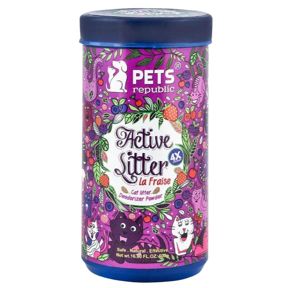Pets Republic Active Cat Litter Deodorizer Powder La Fraise Scent 500 g.