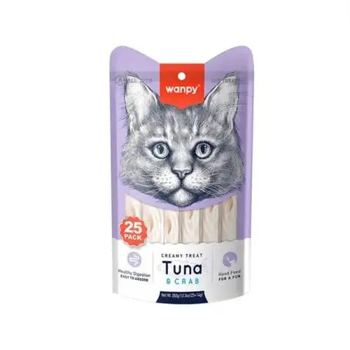 Wanpy Creamy Cat Treats with Tuna and Crab 70g.
