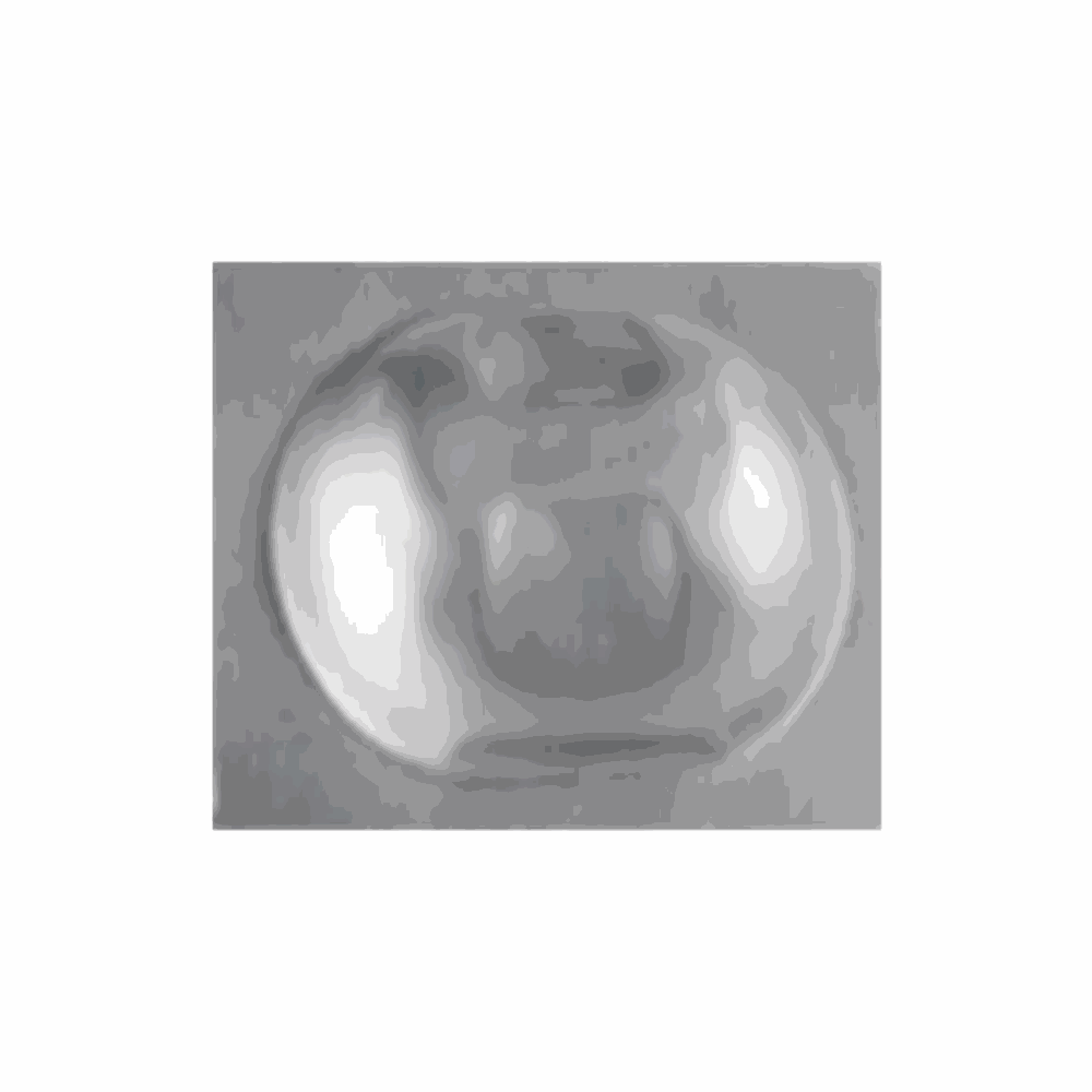Metallic object on a gray background