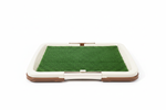 White Brown Pet Potty Tray - Front Angle
