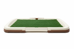 White Brown Pet Potty Tray - Front Straight