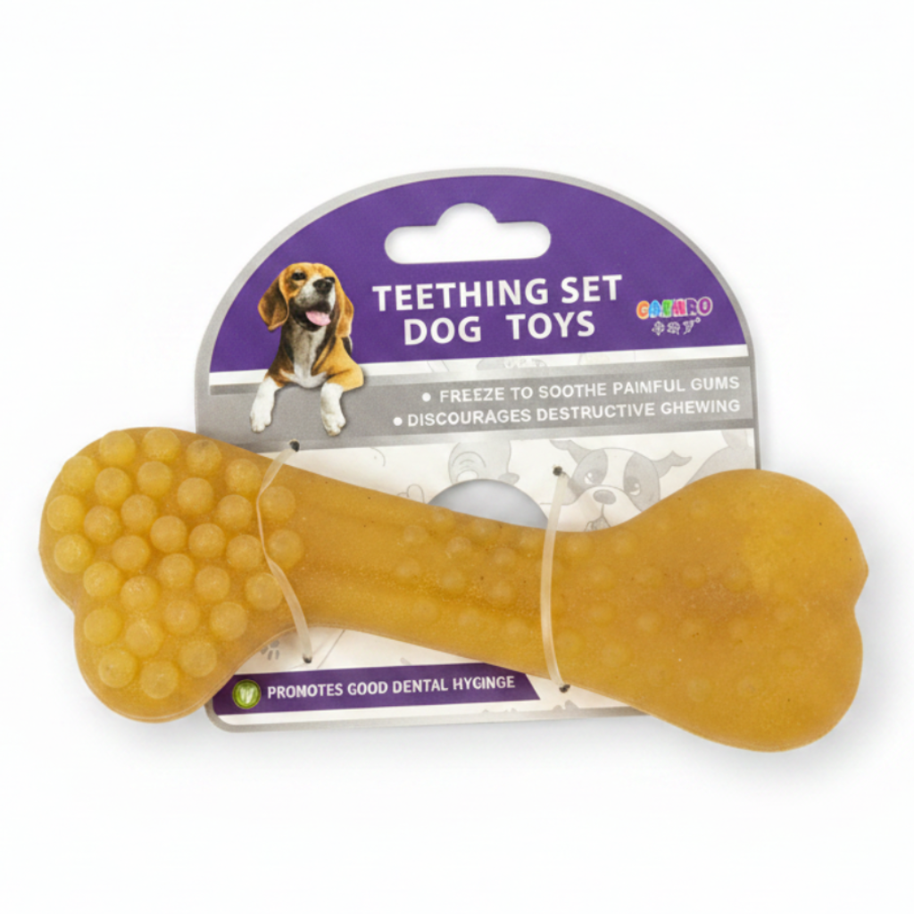 Yellow Bumpy Bone Toy - White BG