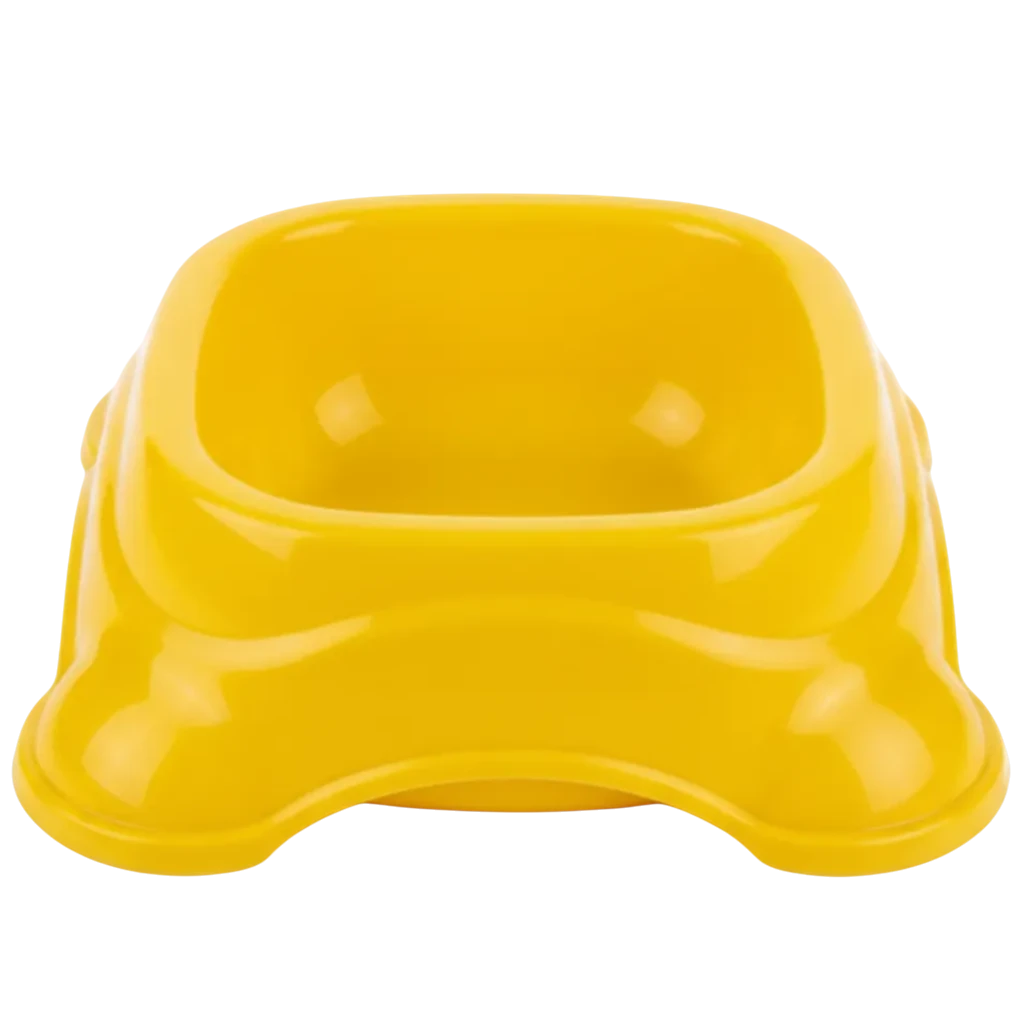 Yellow Pet Food Bowl - White Background